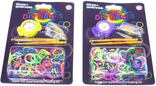 Gumikarkötő-készítő szett gumikkal és órával