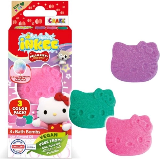 Inkee pezsgő fürdőbombák Hello Kitty mini csomag
