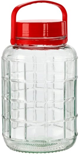 2 l-es üveg tároló műanyag fedővel