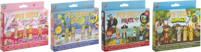 Kreatív Peg Dolls Készlet - Hercegnők, Alkimia, Kalózok és Dzsungel