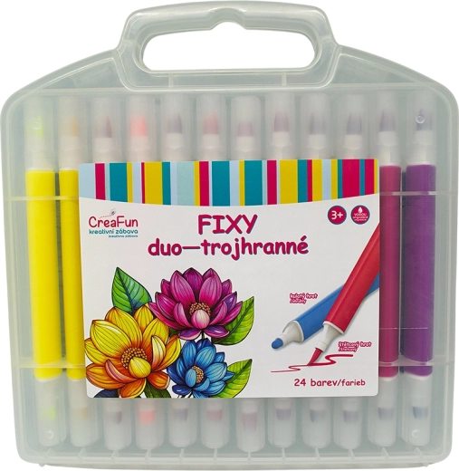 CreaFun Duo háromszögletű filcek, 24 szín