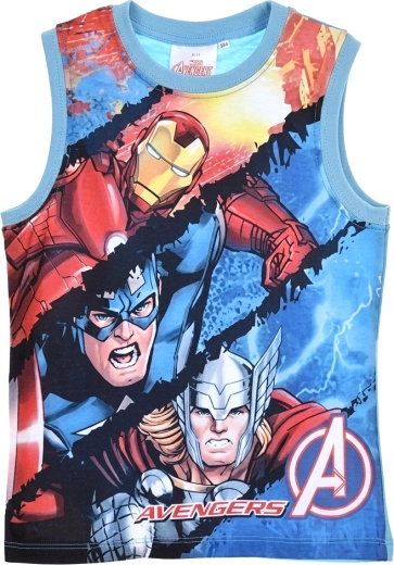 Türkizkék Avengers gyermektrikó Iron Man, Captain America és Thor mintával