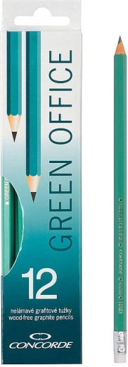 Concorde Green Office grafitceruzák radírral HB 12 db
