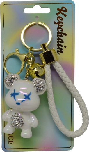 Gyöngyház macis kulcstartó