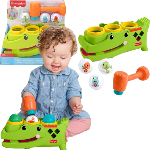 Fisher-Price aktív golyókalapáló Krokodil labdákkal