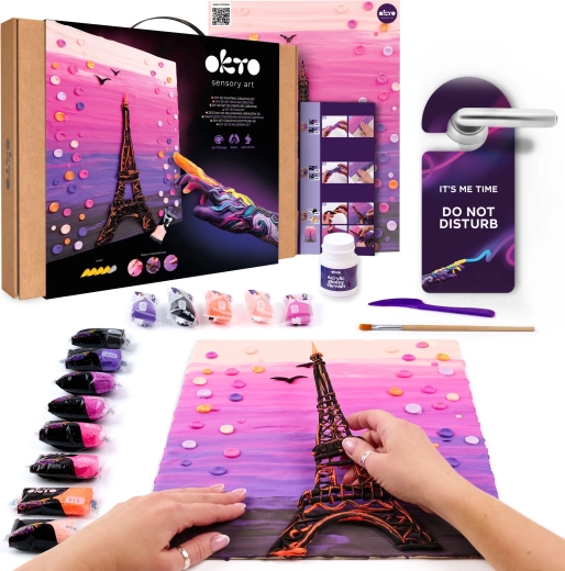 Okto művészeti készlet – domborító masszával festés Paris 30 × 40 cm
