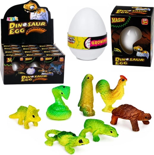 Varázslatos kikelő tojás növekvő dinoszaurusszal vízbe, fehér 6,5 cm - 1 db
