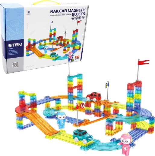 154 darabos mágneses versenypálya elektromos autókkal