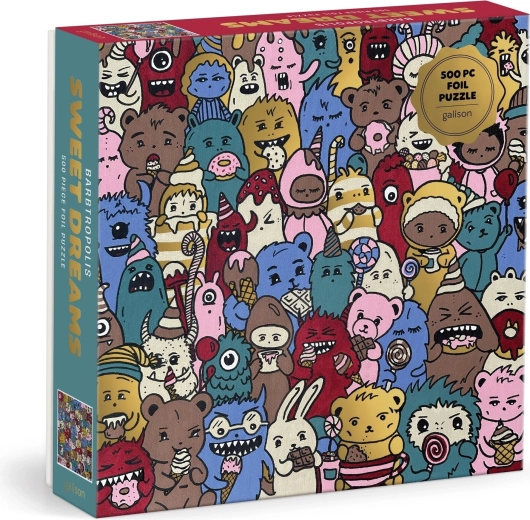 Galison fémes, négyzet alakú puzzle Édes álmok 500 darabból