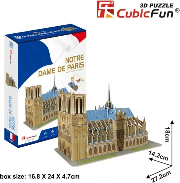 CubicFun 3D puzzle Notre-Dame-székesegyház – 53 darab