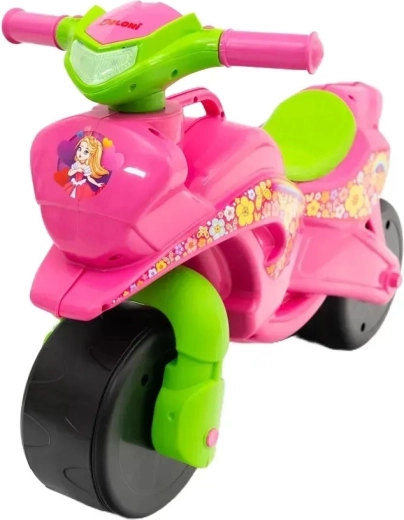 Doloni gyerek lábbal hajtható motor, rózsaszín-zöld