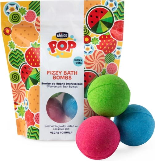 Chicco POP pezsgő fürdőbombák gyerekeknek és tinédzsereknek 3 db