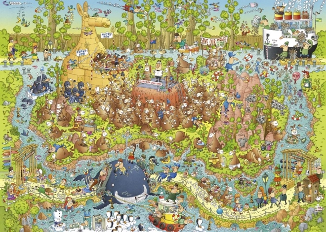Puzzle HEYE Őrült ZOO: Ausztrál bemutató 1000 darabos