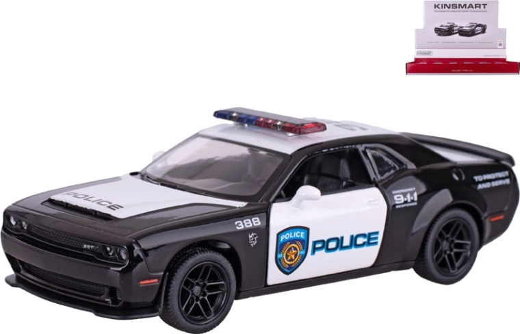 Fém modell Dodge Challenger SRT Demon 170 Police – Kinsmart 1:40