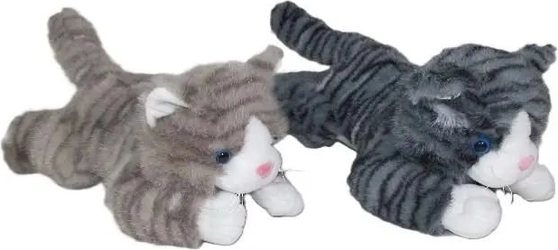 Hangot adó fekvő plüssmacska, 30 cm – 1 darab