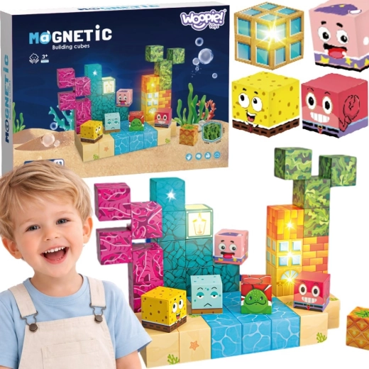 Woopie mágneses kockák Montessori Óceán 54 darab