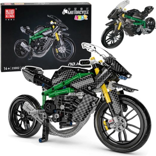 Konstrukciós építő készlet verseny sportmotorkerékpár, fekete – 656 darab