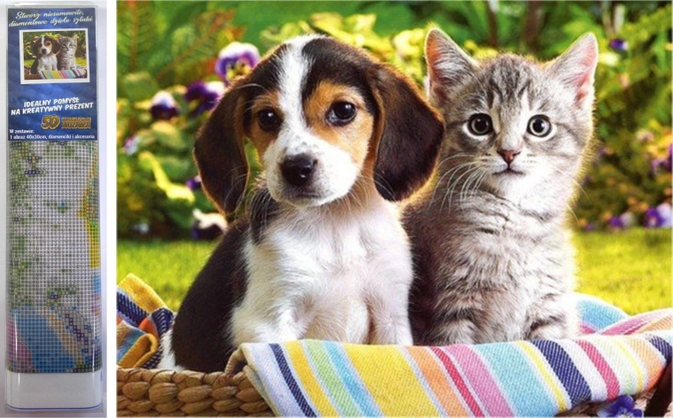 Gyémántfestés Kosárban barátok 30 × 40 cm