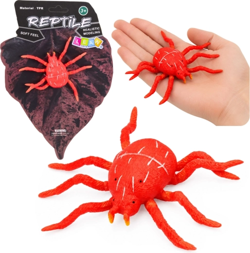 Realistisztikus gumifigura – piros pók, 12 cm