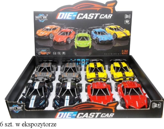 Fém sportautó hanggal és felhúzós meghajtással