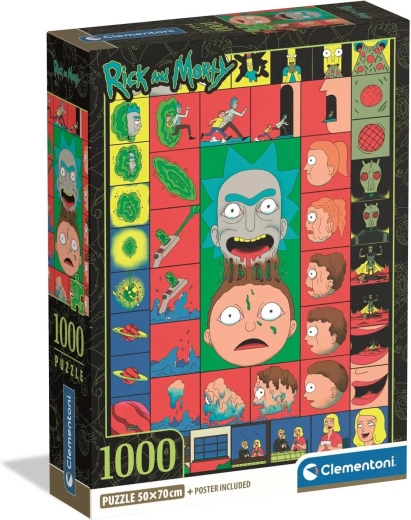 CLEMENTONI puzzle RICK AND MORTY: ikonikus pillanatok 1000 darabos