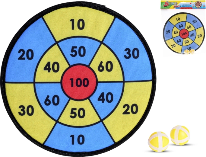 Tépőzáras céltábla 29 cm 2 labdával