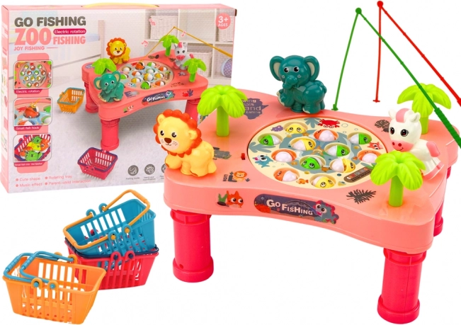 Horgászós társasjáték – rózsaszín asztalka gyerekeknek