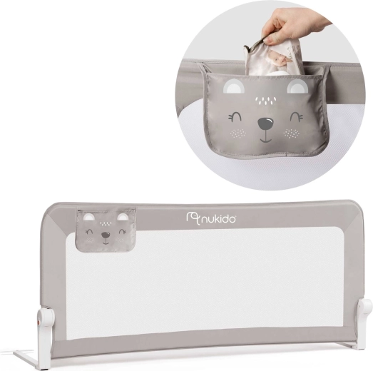 Gyerek ágyleesés-gátló 150 × 66 × 35 cm Nukido – szürke