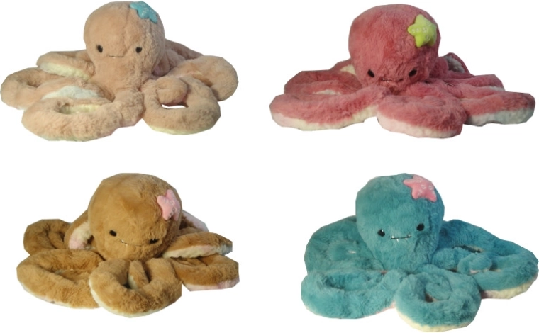 Plüss polip 45 cm szilikon tapadókorongokkal