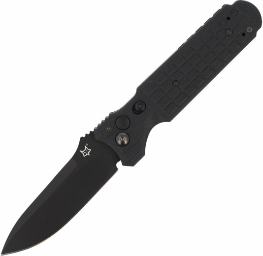 Taktikai automata kés Fox Knives Predator II, 9,5 cm, teljesen fekete, FRN