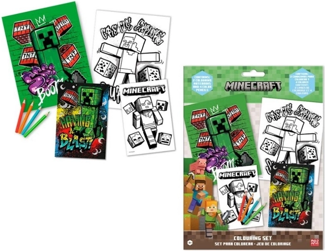 Minecraft kifestő készlet matricákkal