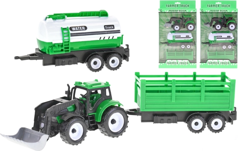 Tehertraktor lendkerékkel 17 cm + 2 pótkocsi, 3 féle