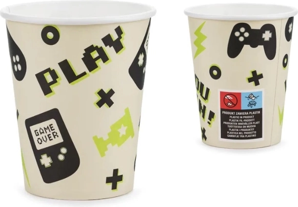 Gamer papírpoharak 220 ml – vegyes minták