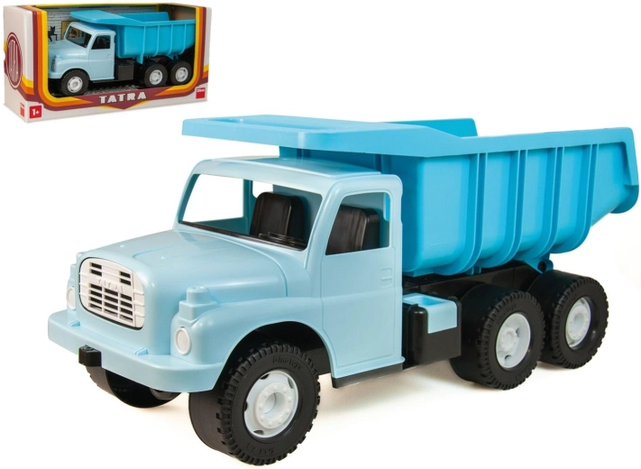 Tatra 148 műanyag billenőplatós teherautó 72 cm világoskék dobozban