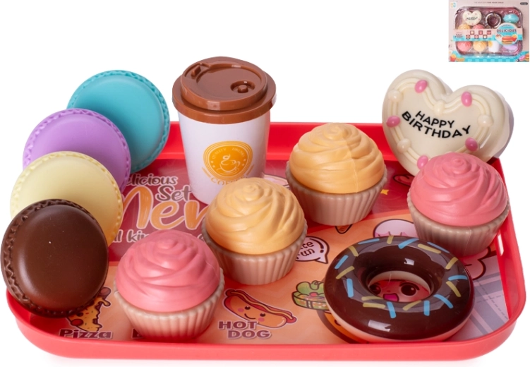 Cukrászkészlet tálcával 22 × 16 cm, 11 darab