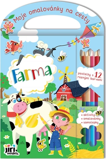 Utazós kifestő – tanya, 96 oldal, matricák és 6 színes ceruza