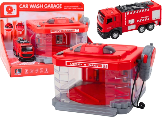 Tűzoltó mosóállomás adóvevővel, fényekkel, hangokkal és vízeffekttel