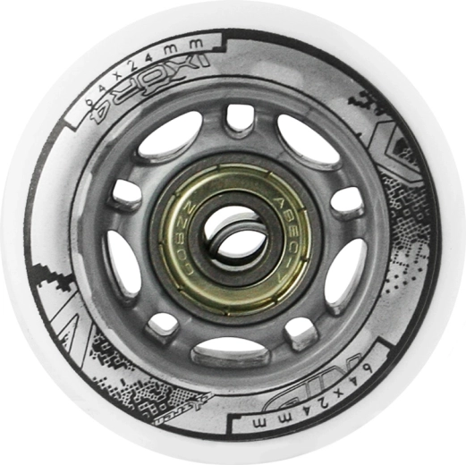 Fehér PU görgőkészlet 64 × 24 mm ABEC 7 csapágyakkal NILS EXTREME
