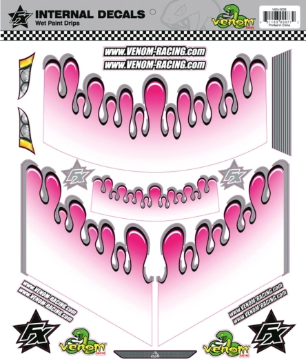 Jamara belső grafika/dekor Wet Paint Drops Pink a Venom Racinghez