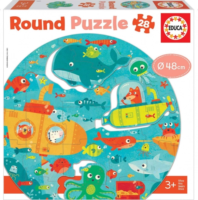 Educa kerek puzzle Tenger mélysége 28 darab