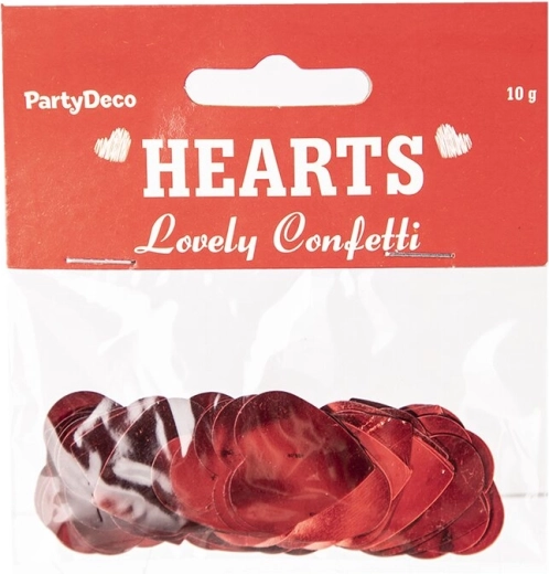 Piros szívecske konfetti 10 g