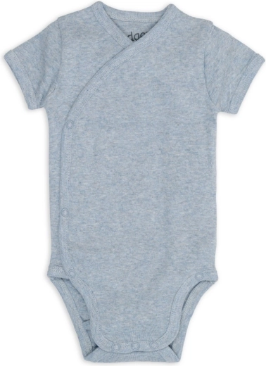 Lodger rövid ujjú átlapolós body melange blue fogg, 68-as méret