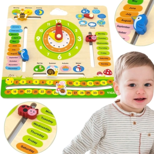 VIGA oktató fa naptár gyerekeknek – angol