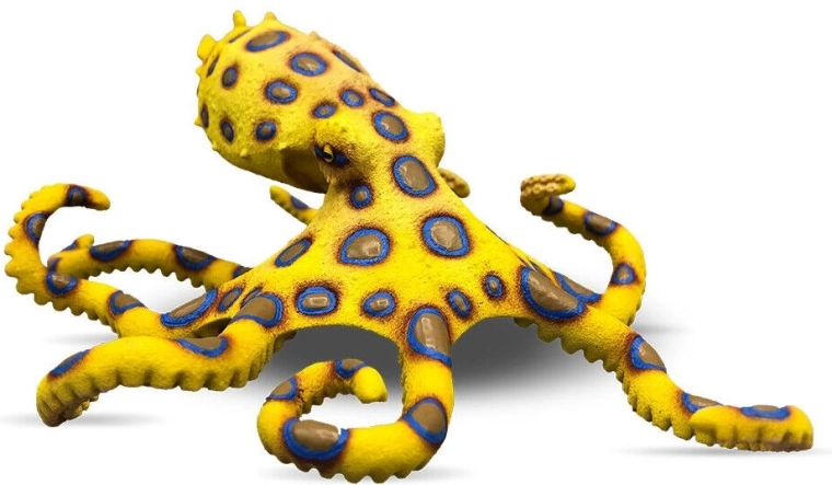 Bullyland kékgyűrűs polip figura