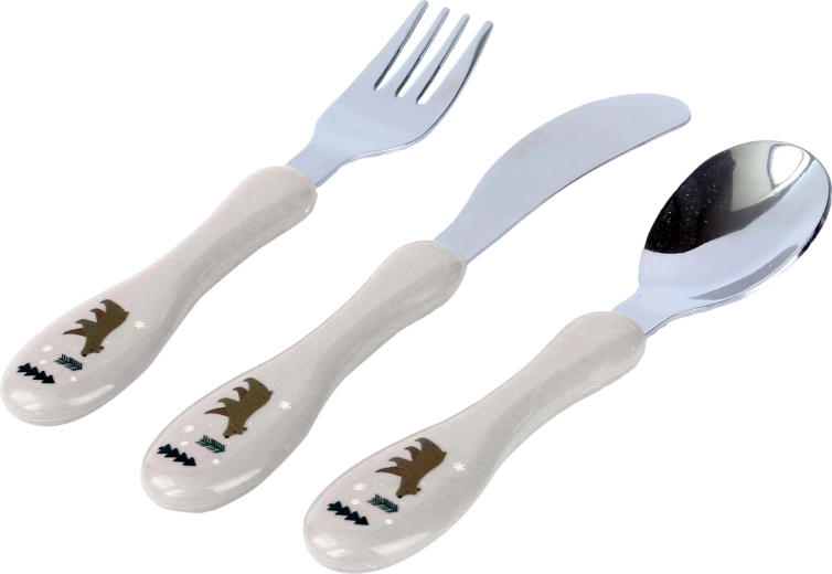 Kitchisimo gyerek evőeszköz készlet, 3 db, maci