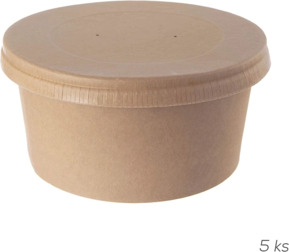 Papír/PE Nature tál fedővel 14,5 cm (5 db)