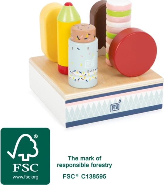 Fa jégkrémszett fresh – állvány 6 fagylalthoz