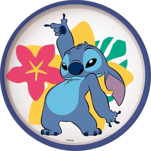 Csúszásmentes aljú STITCH műanyag tányér, 19,5 cm
