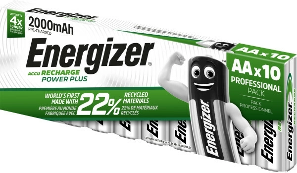 Energizer Power Plus AA 2000 mAh újratölthető elemek, 10 db