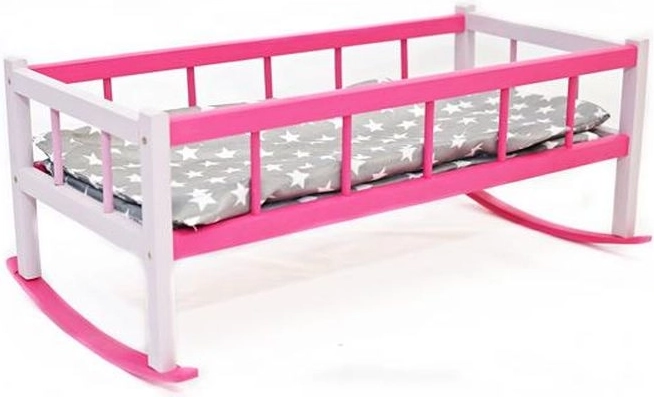 Nagy bölcső és kiságy babáknak ágyneművel 60 cm (színmix) - 1 db